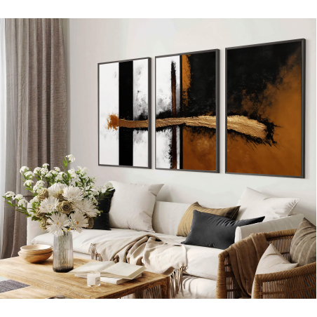 שלשה על קנבס כותנה!! מתוח וממוסגר לסלון או למשרד דגם 903033