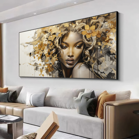 תמונת קנבס מיוחדת גוונים של שחור לבן וזהב לסלון דגם 280722