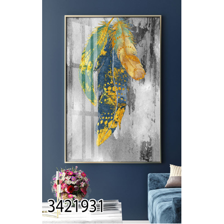 תמונת קנבס מעוצבת  -אבסטרקט נוצות דגם 3421931