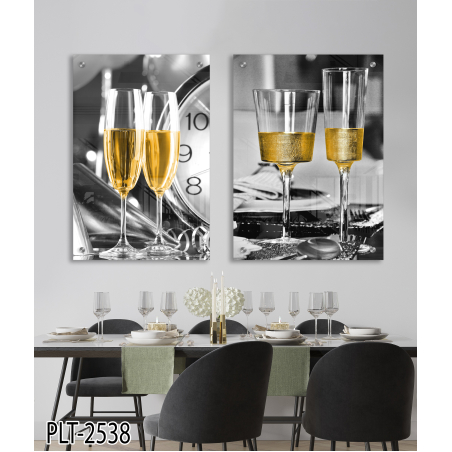 זוג תמונות למטבח\פינת אוכל\סלון בהדפסה ישירה על זכוכית דגם plt-2358