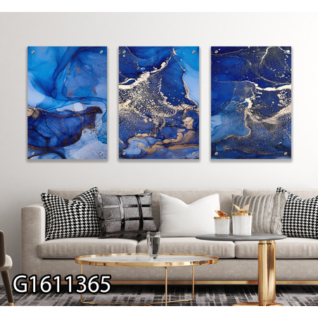 שלישיית תמונות לסלון מודפסות על זכוכית דגם G1611365