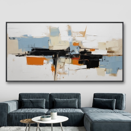 תמונת קנבס סגנון אבסטרקט גיאומטרי גוונים כהים חום/כתום דגם - R41901