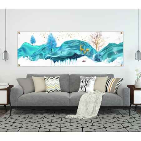 תמונת זכוכית  פנורמית מיוחדת לסלון לפינת אוכל או למשרד  דגם-G0596064