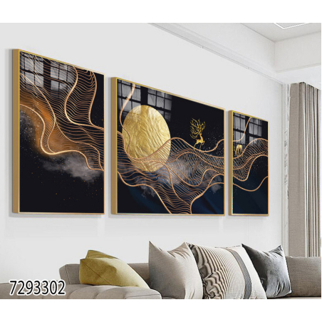 תמונה מחולקת לסלון בעיצוב מופשט מודרני דגם 7293302