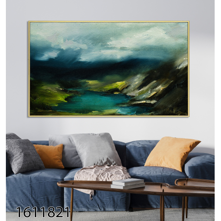 תמונה לסלון או למשרד מודפסת על קנבס כותנה אבסטרקט-מודרני דגם 1611821