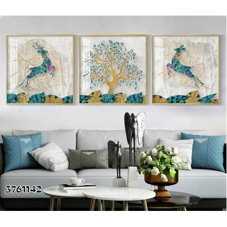 שלישיית תמונות מרובעות לסלון/פינת אוכל/ משרד דגם 3761142