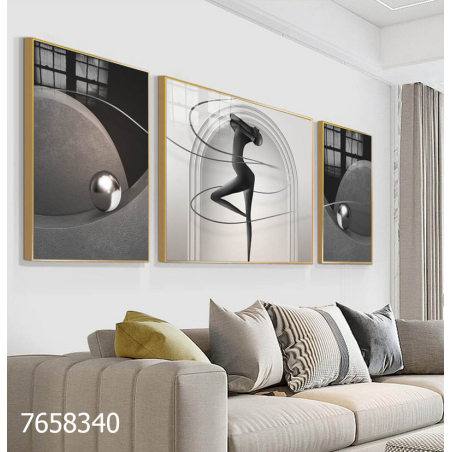 תמונת אבסטרקט מחולקת לסלון על קנבס עם אפשרות לחיפוי זכוכית דגם 7658340