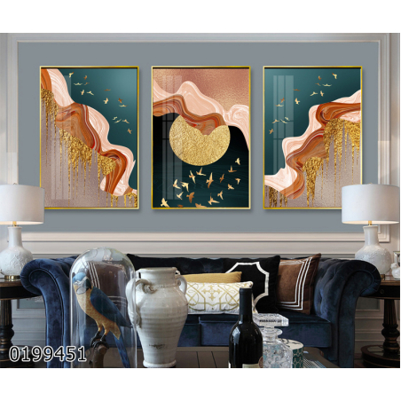 שלשה על קנבס מתוח וממוסגר לחדר השינה או לסלון דגם 0199451