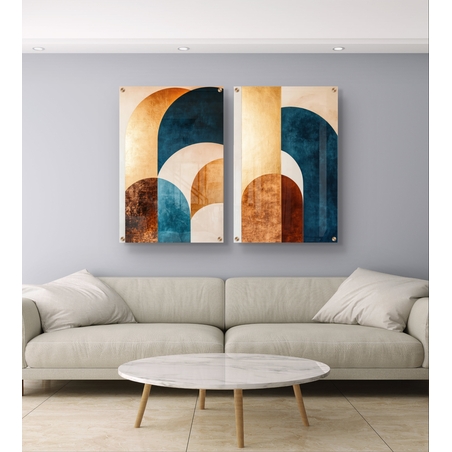 זוג תמונות זכוכית לסלון / חדר שינה 