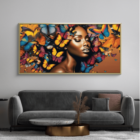 תמונת קנבס מודרנית מיוחדת אישה יפה ופרפרים דגם -235913