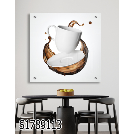 תמונת זכוכית מרובעת לפינת אוכל תלת מימד דגם S1789113