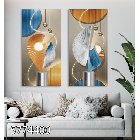 זוג תמונות זכוכית לסלון  או למשרד דגם 5774400