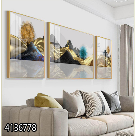 תמונה מחולקת לסלון בעיצוב מופשט מודרני דגם 4136778