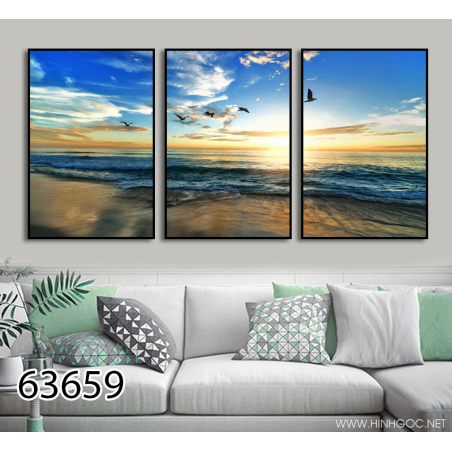 שלשה על קנבס מתוח וממוסגר לחדר השינה או לסלון דגם 63659