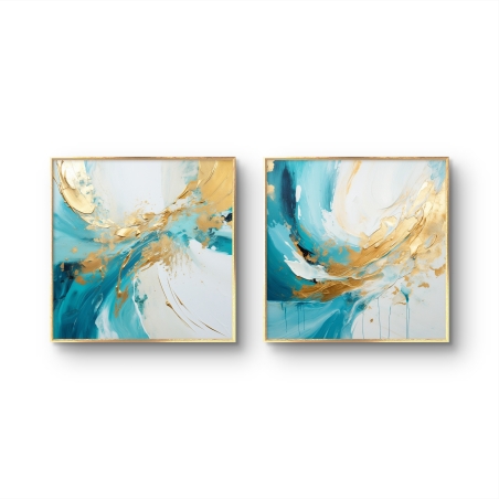 זוג תמונות מרובעות בסגנון אבסטרקט 