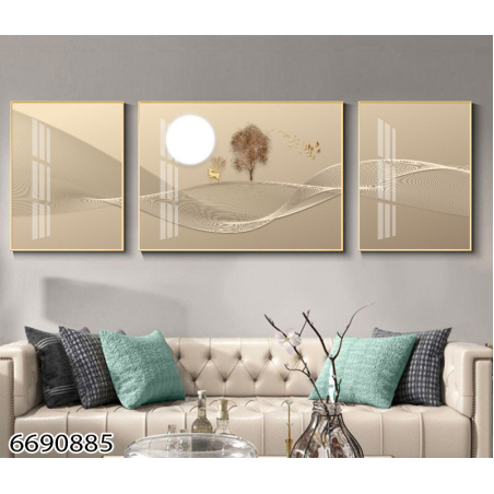 תמונה מחולקת לסלון בעיצוב מופשט מודרני דגם 6690885