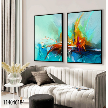 זוג תמונות על קנבס בבחירת המעצבת לסלון למשרד או לחדר השינה דגם 114046184