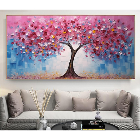 תמונת קנבס אבסטרקט מודרני עץ צבעוני דגם 262313