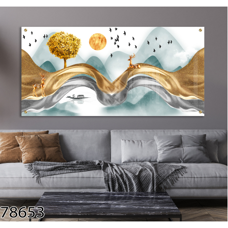 תמונה מיוחדת אבסטרקט בהדפסה ישירה על זכוכית דגם-78653