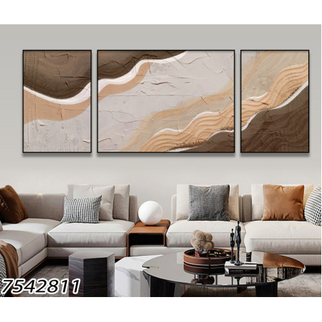 תמונה מחולקת לסלון מודפסת על בד כותנה מיוחד עיצוב מופשט  דגם 7542811