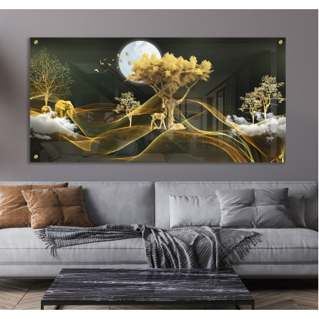 תמונה מיוחדת אבסטרקט בהדפסה ישירה על זכוכית דגם-78672