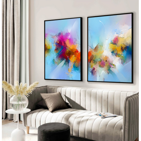 זוג תמונות על קנבס בבחירת המעצבת לסלון למשרד או לחדר השינה דגם 16741444