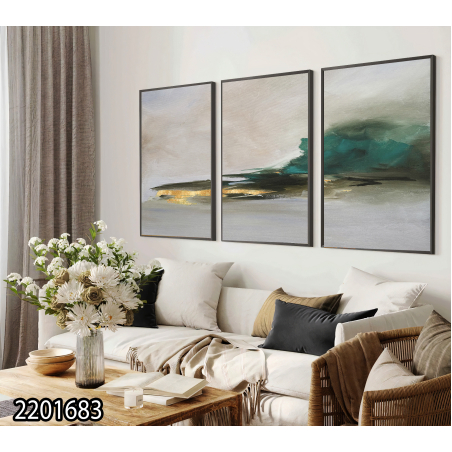שלשה על קנבס כותנה!! מתוח וממוסגר לסלון או למשרד דגם 2201683