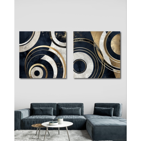 זוג תמונות מרובעות בסגנון גאומטרי 