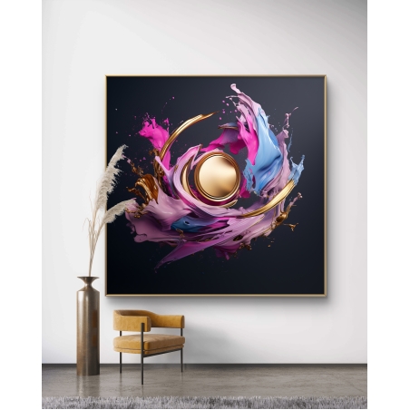 תמונה מרובעת מודפסת על קנבס לסלון 