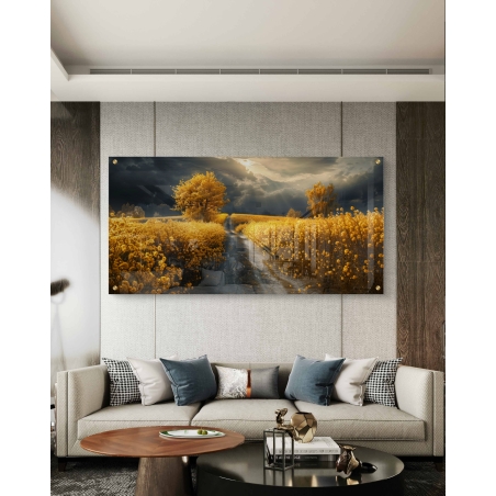 תמונת זכוכית לסלון בסגנון נופים וטבע 