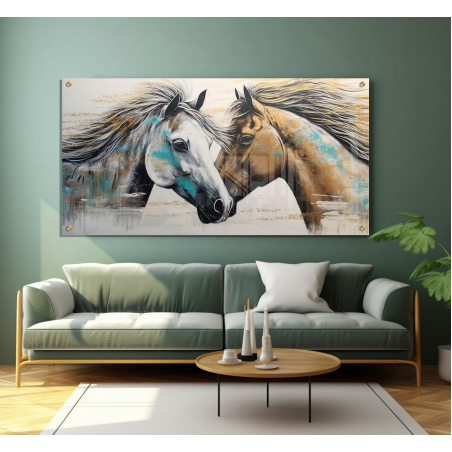 תמונת זכוכית או קנבס סוסים לסלון או למשרד עיצוב בלעדי דגם 290629