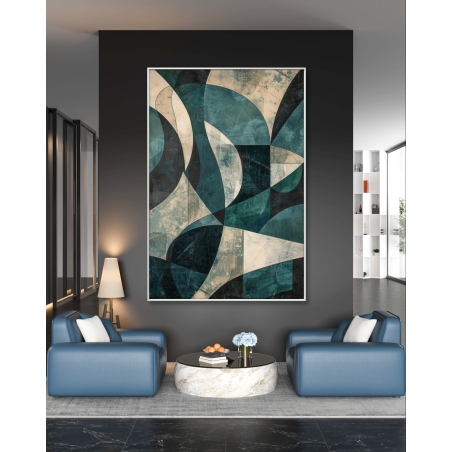 תמונת קנבס לסלון בסגנון גאומטרי 