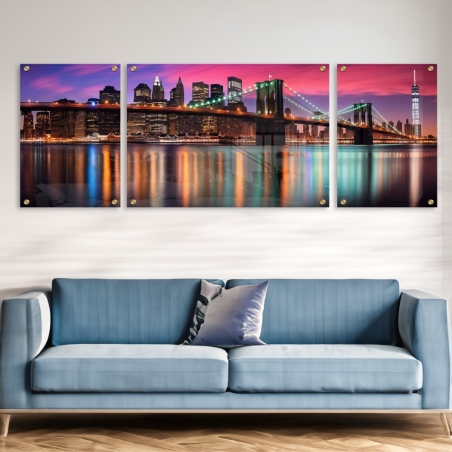 תמונת נוף על זכוכית מחולקת לסלון 