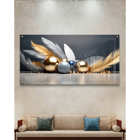 תמונת זכוכית תלת מימד אלגנטית לסלון 