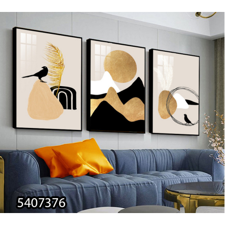שלשה על קנבס כותנה!! מתוח וממוסגר לסלון או למשרד דגם 5407376