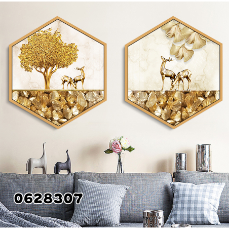 זוג תמונות משושה דגם 10628307