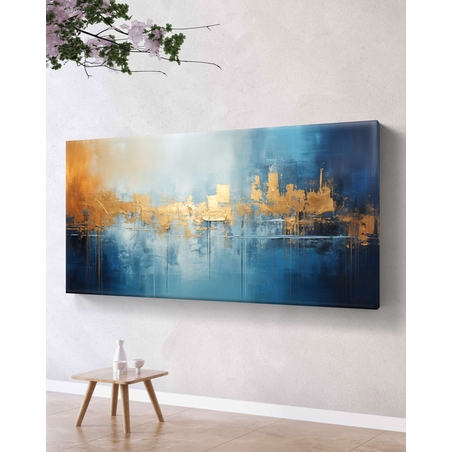 תמונת קנבס ממוסגרת אבסטרקט זהב דגם 711231 בד כותנה מקצועי