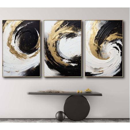 שלשת תמונות על קנבס כותנה בסגנון אבסטרקט 
