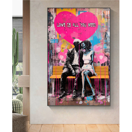 תמונת גרפיטי רומנטית על קנבס או על זכוכית לבחירתכם דגם 250823