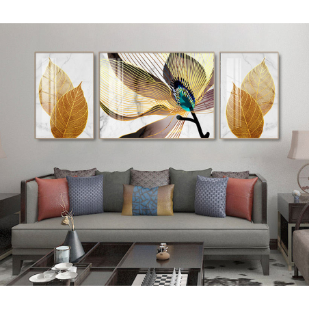 תמונה מחולקת לסלון על קנבס עם אפשרות לחיפוי זכוכית דגם 3634055