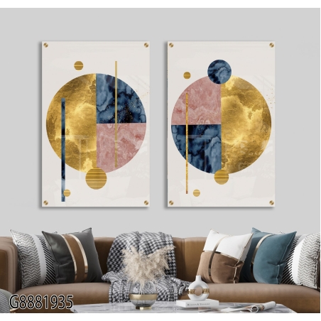 זוג תמונות למטבח\פינת אוכל\סלון בהדפסה ישירה על זכוכית דגם G8881935