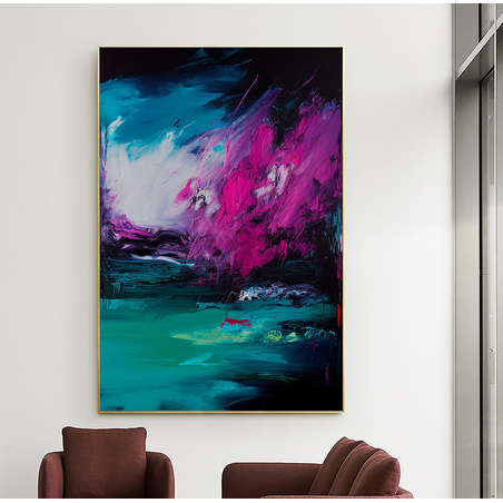 תמונה לסלון או למשרד מודפסת על קנבס כותנה אבסטרקט-מודרני דגם 3202109