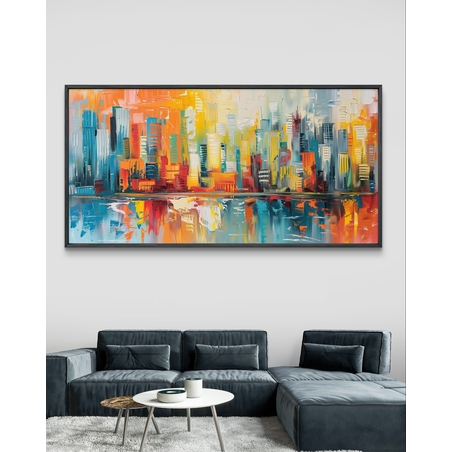 תמונת קנבס צבעונית לסלון בסגנון אבסטרקט 