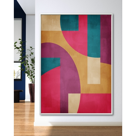 תמונת קנבס למשרד גיאומטרית מודרנית צבעונית דגם - A67005