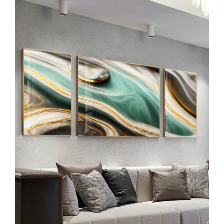 תמונת אבסטרקט מחולקת לסלון על קנבס עם אפשרות לחיפוי זכוכית דגם 31120238