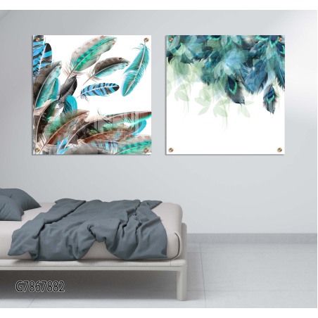 זוג תמונות מרובעות בהדפסה ישירה על זכוכית דגם G7867882