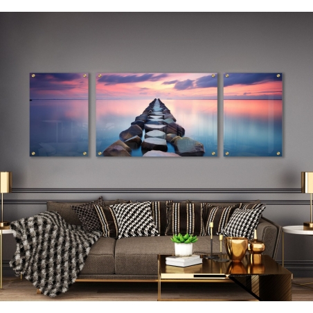 תמונת נוף על זכוכית מחולקת למשרד או לסלון דגם 230625