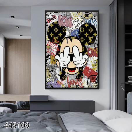 תמונת גרפיטי על קנבס או על זכוכית לבחירתכם דגם 445109