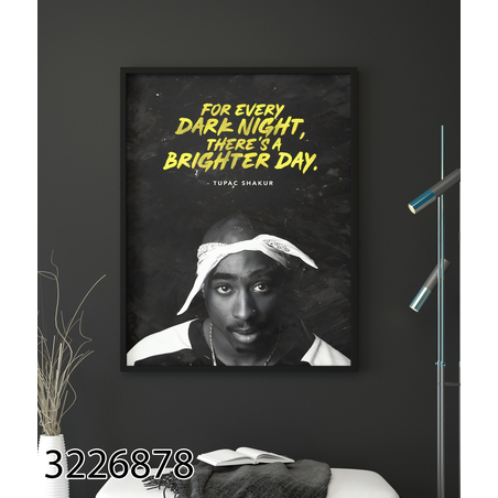 תמונת מוטיבציה של טופאק מעוצבת עם או בלי מסגרת דגם 3226878