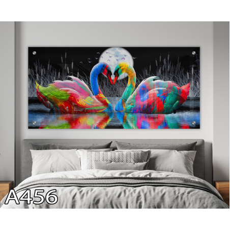 תמונת זכוכית מקורית לסלון  לחדר השינה או למשרד מודפסת על זכוכית דגם-A456